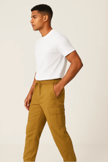 THE STUFF Luxe Camel Utility Cargo Pant
