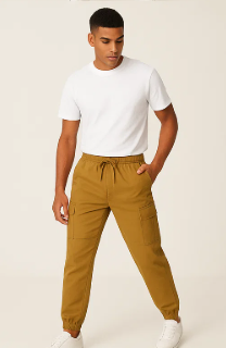 THE STUFF Luxe Camel Utility Cargo Pant