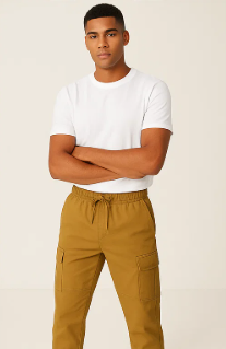 THE STUFF Luxe Camel Utility Cargo Pant