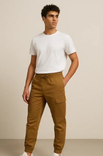 THE STUFF Luxe Camel Cargo Pants