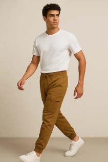 THE STUFF Luxe Camel Cargo Pants