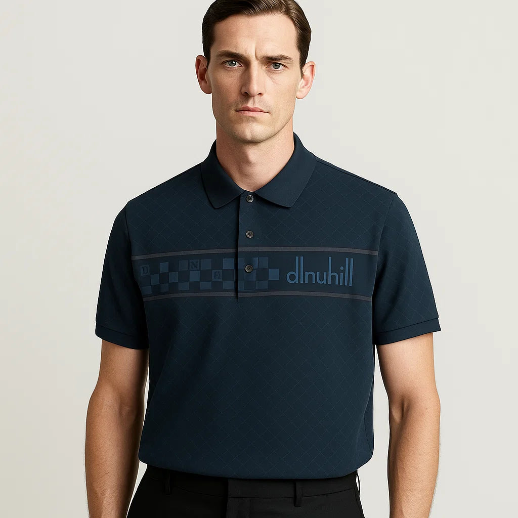 THE SUPREME NAVY – Dlnuhill Elite Grid Polo