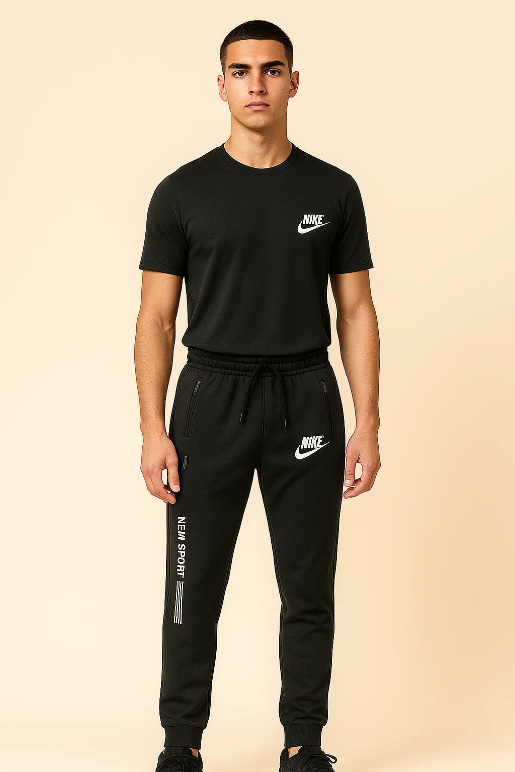 THE STUFF – Black Nike "New Sport" Slim-Fit Trousers