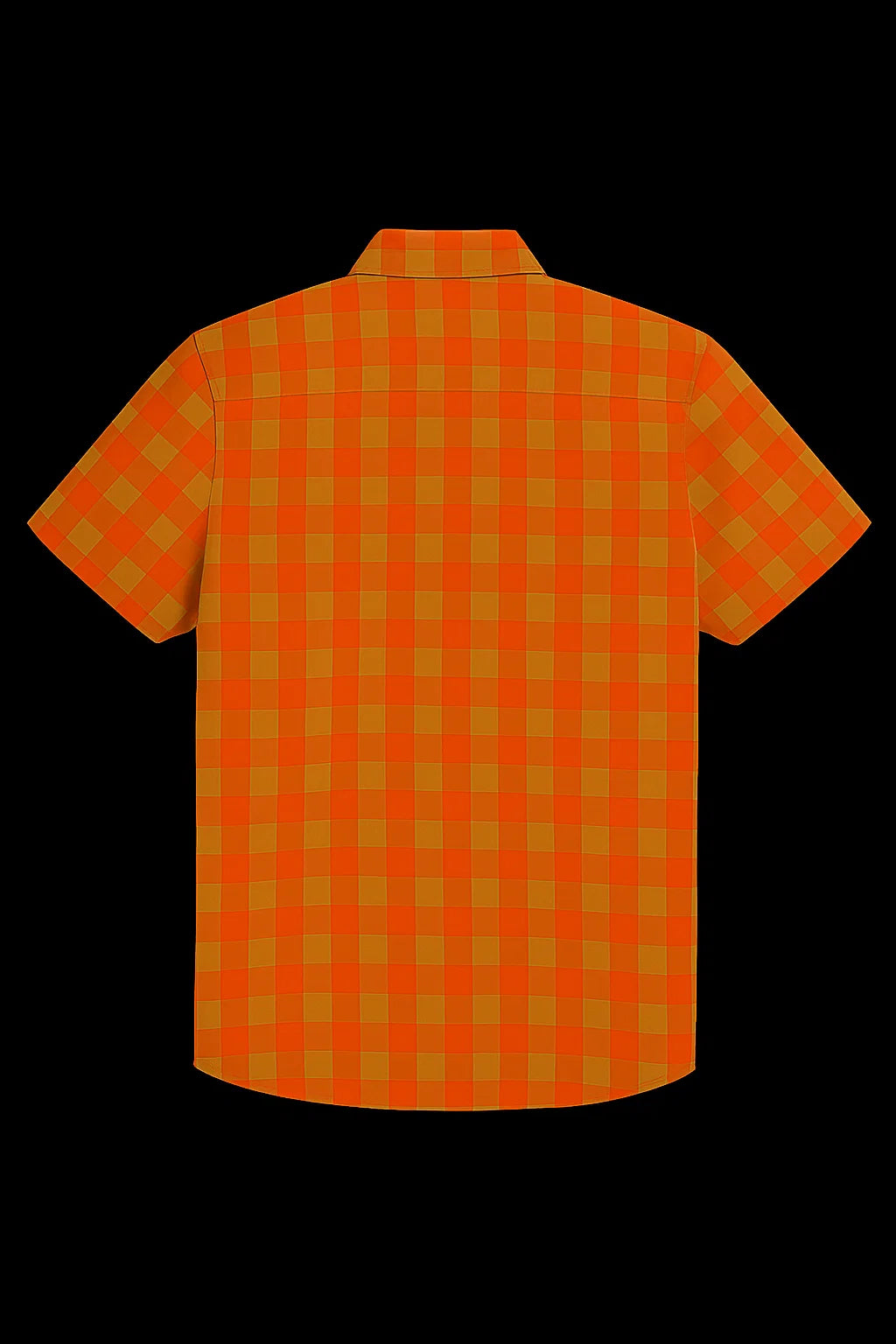 Celestial Checkered Masterpiece – The Divine Fusion of Orange & Olive